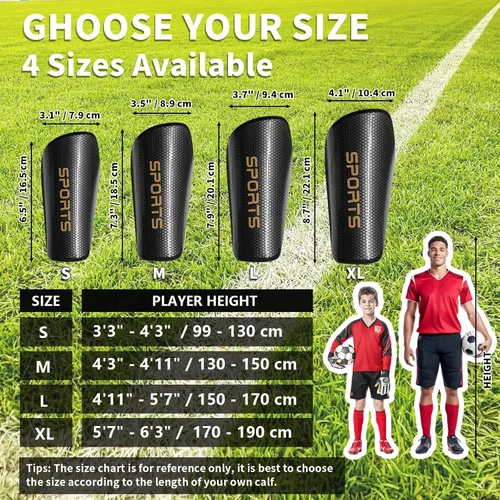 Vista 5 de LPONJAR - Espinilleras de fútbol para niños, jóvenes y adultos - Almohadillas y mangas con bolsillo insertado optimizado para niños, niñas, hombres