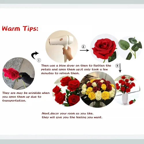 Vista 5 de Rosas artificiales negras – 10 piezas de rosas artificiales falsas de seda con tallos para decoración del hogar, boda, hotel, oficina, centro de mesa