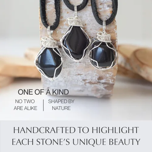Vista 5 de Collar de cristal de piedra natal alternativo para mujer y hombre - plateado