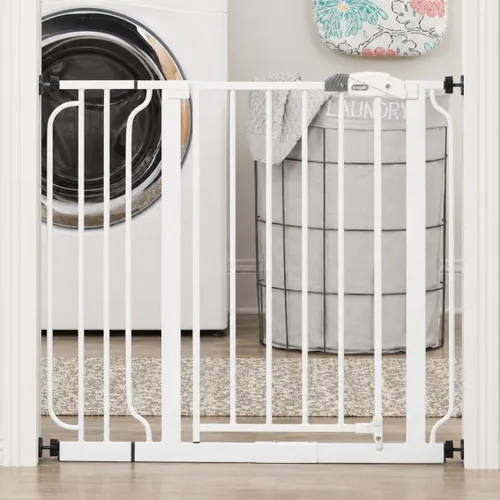 Vista 21 de Regalo Easy Step - Puerta para bebé extra alta con acceso, kit adicional, incluye kit de extensión de 4 pulgadas, kit de montaje a presión, ventosas