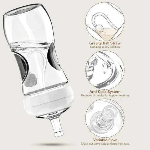 Vista 8 de Kit de conversión de vaso con pajita de 3 piezas, compatible con botellas
