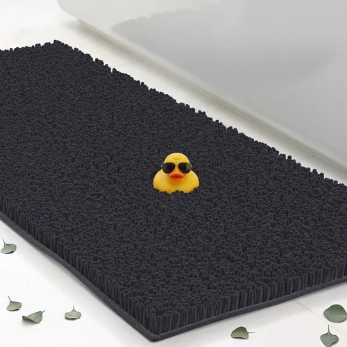 Vista 23 de Tapetes de baño pequeños de felpilla de 22 x 14 pulgadas, tapetes de baño absorbentes de felpa, de secado rápido, suaves y lavables a máquina