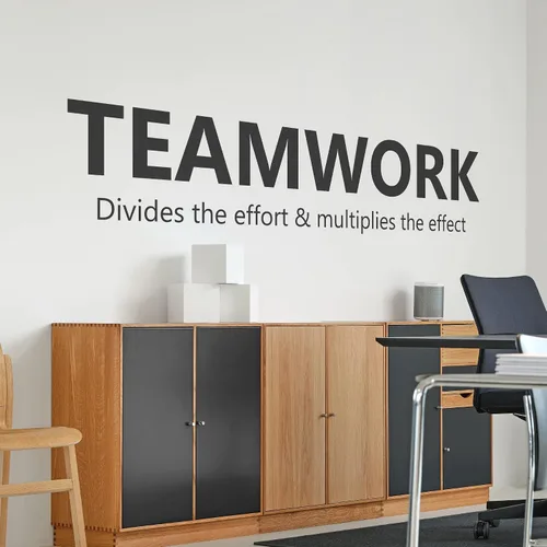 Vista 11 de Calcomanía motivacional e inspiradora para pared de oficina, citas de vinilo para negocios, trabajo en equipo, palabras y decir decoración positiva