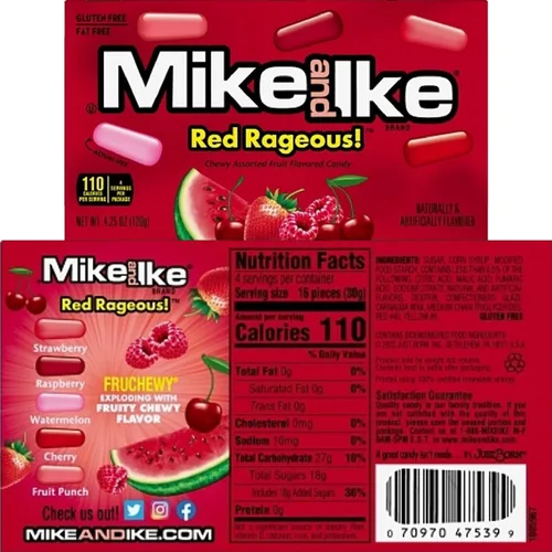 Vista 7 de Mike Ike - Caja de teatro de 4.25 onzas a granel (paquete de 6) – Jolly Joe's, Red Rageous, Berry Blast, Sour Watermelon, Original Fruit, Mega Mix