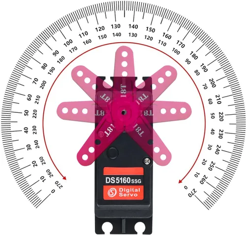 Vista 6 de Servo digital DS5160 SSG HV de 132.3 lbs, 270 grados, resistente al agua, de metal, alto par, servo RC para camión robótico HPI Baja 5B SS RC
