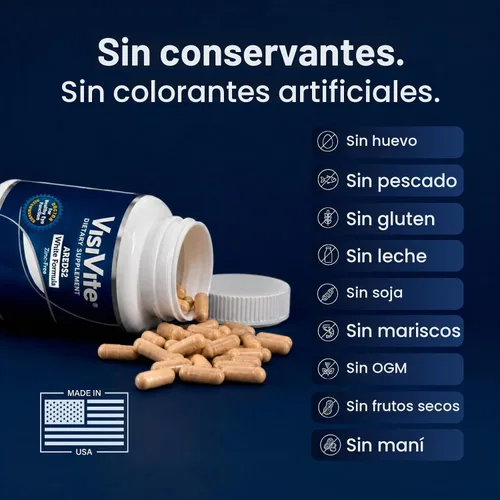 Vista 7 de VisiVite Vitaminas para los ojos AREDS 2 formuladas por médicos, sin zinc