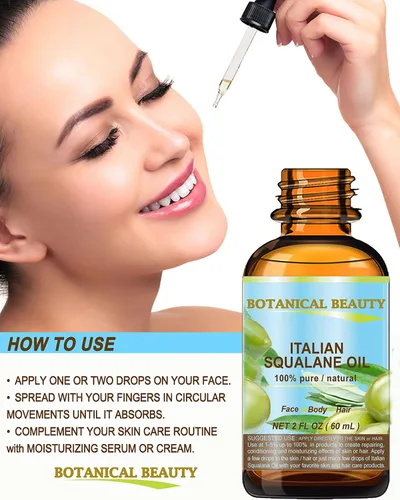 Vista 6 de Botanical Beauty SQUALANE Aceite natural sin diluir 100% puro de oliva italiano 100% ultra puro hidratante para rostro, piel, cuerpo y cabello.