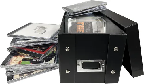 Vista 4 de CheckOutStore Caja de almacenamiento para CD Jewel Cases - Organiza y protege tu colección de música - Capacidad para 29 CD - Fácil montaje - Diseño