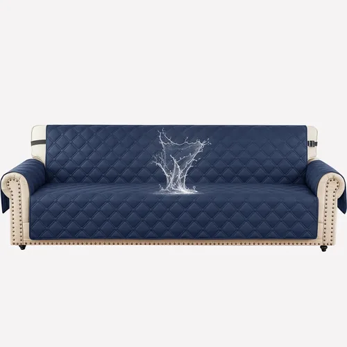 Vista 30 de XINEAGE Funda impermeable para sillón, funda para sofá de 1 plaza con correas elásticas y bolsillos, triple protección antideslizante, lavable