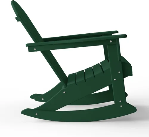 Vista 30 de WestinTrends Silla mecedora Malibu de poliéster para exterior/patio Adirondack, Negra