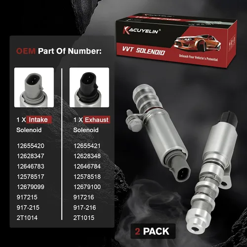 Vista 5 de 917215 917216 Válvula de control de aceite solenoide de sincronización de válvula variable VVT del motor Compatible con Chevy Equinox Cobalt Impala