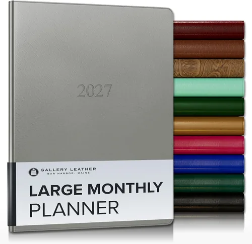 Vista 55 de Gallery Leather Agenda mensual grande 2026-2027 Acadia Navy