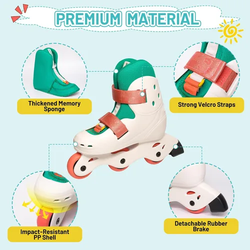 Vista 5 de SKT HP Patines en línea ajustables para niños de 3 a 8 años, patines ultraligeros para principiantes para niños y niñas, patines en línea pintables