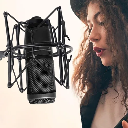 Vista 6 de Soporte de choque para micrófono, soporte de micrófono de condensador para AT2020 MXL 770 MXL 990 Neumann U8/U87Ai Samson G Track Pro Rode Procaster