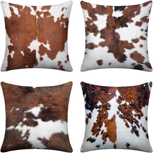 Vista 6 de Juego de 4 fundas de almohada con estampado de leopardo de 18 x 18 pulgadas para sofá, juego de 4 fundas de almohada cuadradas decorativas modernas