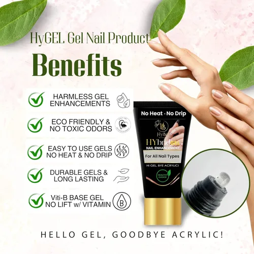 Vista 3 de HyGEL CLEAR - Esmalte de uñas de gel híbrido de 2.0 fl oz, capa transparente natural PF01