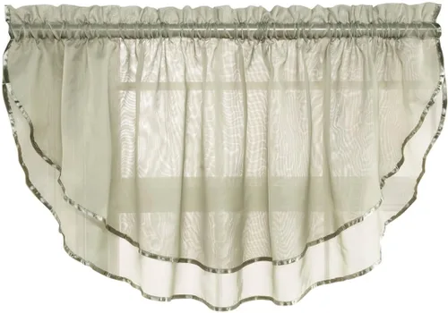 Vista 21 de Stylemaster Elegance Cenefa recta de gasa transparente, 60 x 14 pulgadas, color dorado