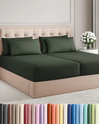 Vista 119 de Juego de sábanas Twin de 4 piezas - Cómodo, transpirable y refrescante - Juego de ropa de cama de lujo de hotel ultrasuave con bolsillos profundos
