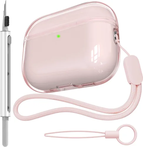 Vista 8 de Funda transparente compatible con AirPods Pro 2, funda protectora de TPU suave [LED frontal visible] [antiamarilleo] compatible con AirPods Pro