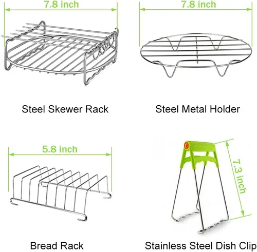 Vista 3 de Juego de accesorios para freidora de aire, 12 piezas compatibles con freidora de aire Gowise Cosori Phillips Ninja Cozyna de 4, 4.2, 5.5, 5.8