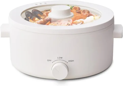 Vista 9 de Olayks - Olla eléctrica antiadherente de esmalte de cerámica de 2 L Dual Power Multi-functional Electric Cooker, Suitable for Steak, Pasta, Hot