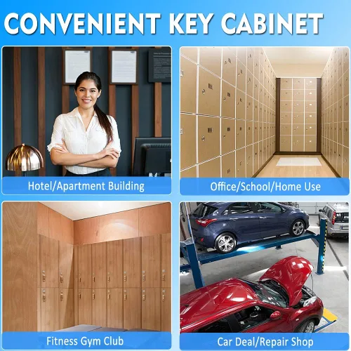 Vista 6 de UMEKEN Caja de llaves de montaje en pared con 40 posiciones, caja de seguridad digital para armario de automóvil con código, caja de seguridad