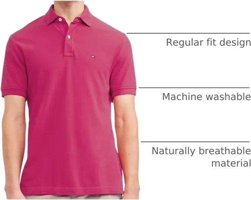 Vista 121 de Tommy Hilfiger Polo de piqué de algodón de manga corta para hombre en ajuste regular