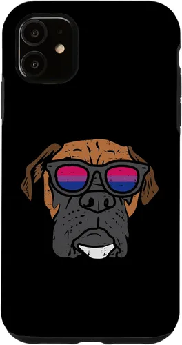 Vista 5 de Funda para iPhone 14 Boxer Dog LGBTQ Bisexual Flag Gay Pride Ally Bi Dog Lover