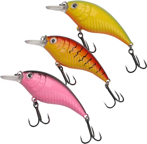 Vista 6 de Kit de señuelos de pesca mezclados, incluyendo ojos 3D Hard Minnow Popper cebos de manivela con ganchos para agua salada, trucha, lubina, salmón