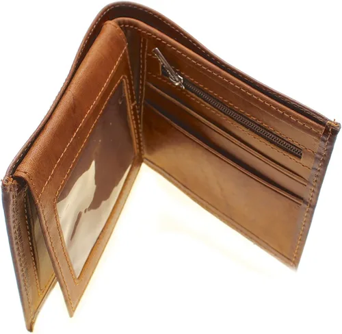 Vista 3 de Asoodehdelan - Cartera de piel auténtica Farvahar con alas de león para hombres