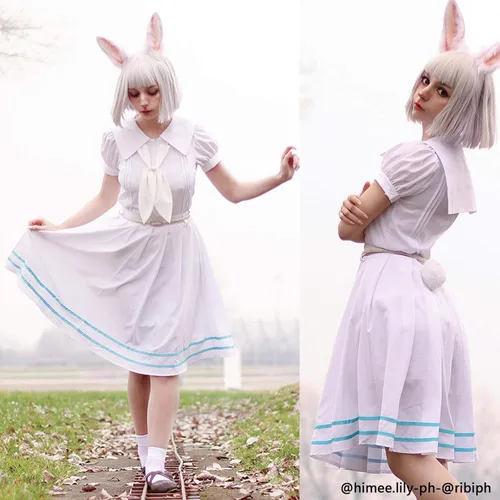 Vista 2 de LTAKK Haru Beastars Cosplay Outfits Haru Dress Anime Beastars Costume Women School Uniform Rabbit Girl Dress