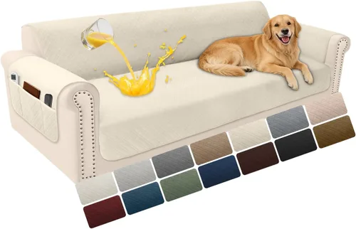 Vista 72 de Fundas de terciopelo 100% impermeables para sofá biplaza, fundas lavables para sofá de 2 plazas, fundas de sofá aptas para mascotas, protector