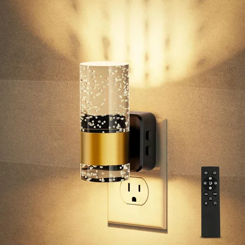 Vista 30 de JandCase Luz Nocturna de Vela, Luces Nocturnas que se Enchufan a la Pared, Blanco Suave 3000K, Brillo Ajustable 0-100LM, Sensor de Anochecer a
