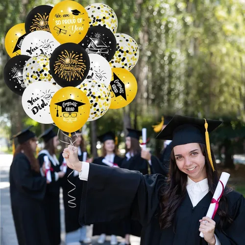 Vista 3 de 60 globos de graduación 2025, globos de látex para fiesta de graduación de 12 pulgadas, globos de graduación de clase de 2025, decoraciones
