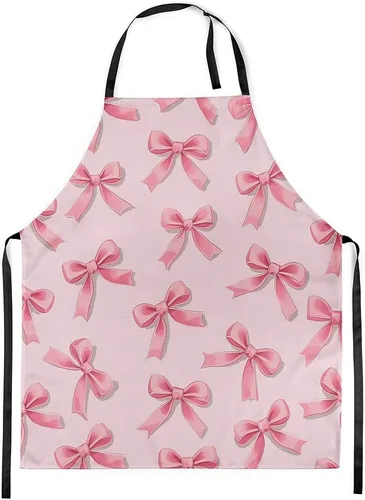 Vista 11 de jejeloiu Delantal de lunares rojos y blancos para mujeres y hombres, de 26 x 31 pulgadas, diseño retro de lunares