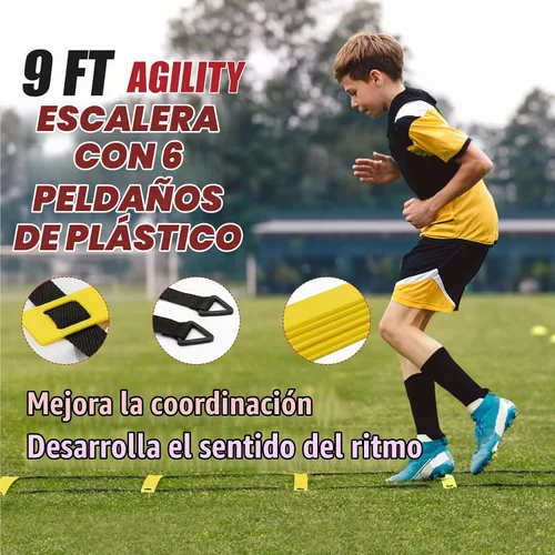 Vista 6 de BaseGoal Soccer Goal for Backyard,with Bow Frame and Agility Ladder
