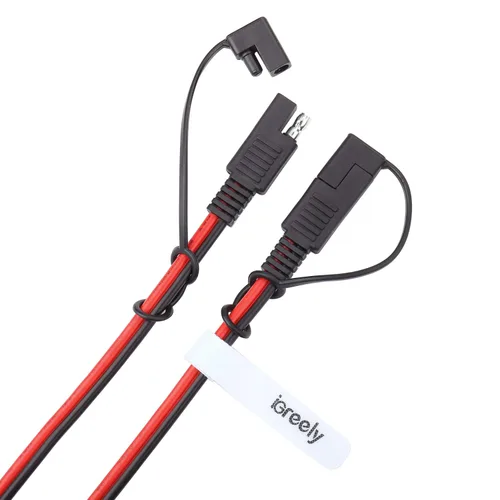 Vista 3 de iGreely Cable de extensión SAE – Arnés de cable de desconexión rápida SAE de 14 AWG para panel solar, batería, motocicleta, automóviles, tractor, 3