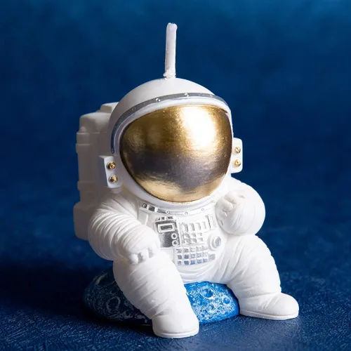 Vista 5 de Spaceman - Vela de cumpleaños con temática de astronauta para fiesta de cumpleaños, baby shower (estilo 1)