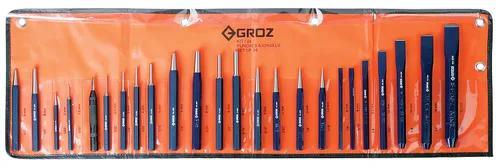 Vista 6 de Groz 33005 Juego de punzón y cincel negro con recubrimiento en polvo, 7 piezas con bolsa