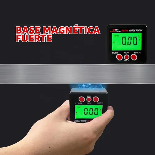 Vista 4 de S&F STEAD & FAST Medidor digital de ángulo inclinómetro transportador magnético cubo ángulo caja de nivel con base magnética y retroiluminación bajo