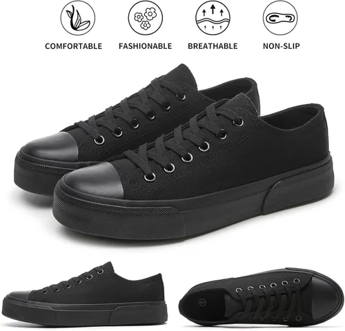 Vista 3 de hash bubbie Zapatillas blancas para mujer, zapatos de lona bajos para mujer, zapatillas de lona para mujer, zapatillas de deporte de moda