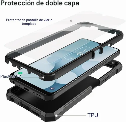 Vista 3 de Ailiber Funda para TCL 40 XL T608M/Jitterbug Smart 4/40T T608DL, color Esquinas Air-Guard y negro