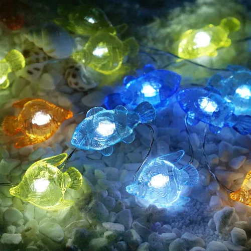 Vista 8 de Conchas marinas naturales, guirnalda de luces de 40 LED, decoración de playa, USB, con 8 modos, control remoto, impermeables, luces de hadas