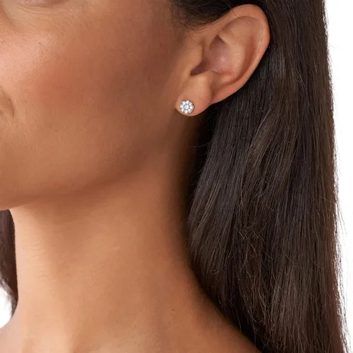 Vista 3 de Fossil Pendientes de acero inoxidable plateado para mujer