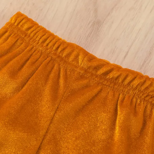 Vista 6 de Conjunto de 2 piezas de ropa de Halloween para niña de manga largahalter con estampado de calabaza