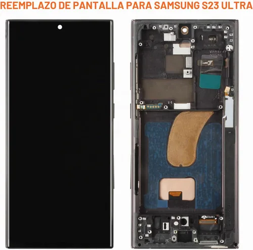 Vista 3 de INCELL - Pantalla de repuesto para Samsung Galaxy S23 Ultra LCD S918B SM-S918U LCD digitalizador táctil negro con marco