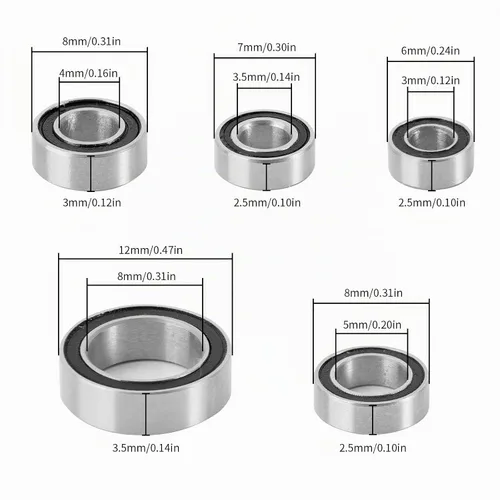 Vista 6 de INJORA Kit de rodamientos sellados de acero de 22 piezas para actualización TRX4M, color negro