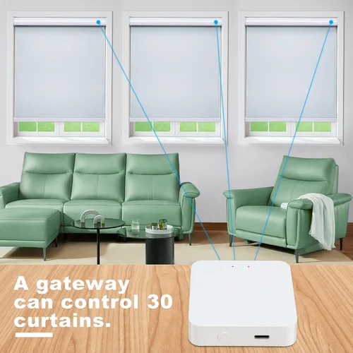 Vista 6 de Smart Zigbee Hub para persianas motorizadas JaeJaes funciona para persianas inteligentes opacas para ventanas, compatible con Alexa