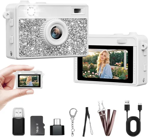 Vista 9 de Mini cámara con llavero: mini cámara digital HD de 2 MP con tarjeta de 16 GB y llaveros geniales, toma fotos y video a cualquier lugar, adecuada