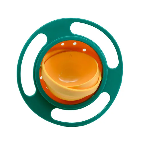 Vista 13 de ZTL Gyro Bowl 360 Dgree - Cuenco giroscópico resistente a derrames con tapa 3 piezas (azul+verde+rosa)